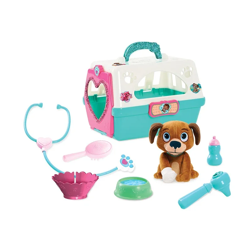 Doc McStuffins on The Go Plush Kitten Dog Pet Carrier Playset Cute Soft Children's Toys with Accessories for Girl Collection 1pc