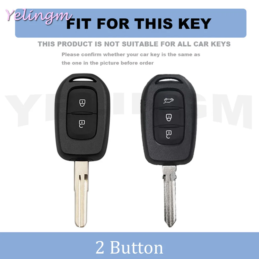 2/3 Buttons Titanium Gray TPU Fob Shell Cover Car Key Case for Renault Kwid Traffic Symbol Dacia Sandero Logan DusterProtector