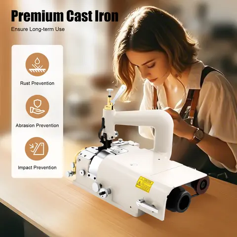Electric Leather Skiving Machine, Automatic Sharpening & High Efficiency for Shoe, Bag, Leather Craft Thinning