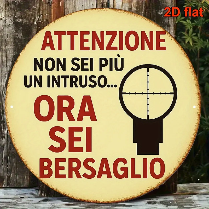 2D Flat Italian Language Warning Sign | 