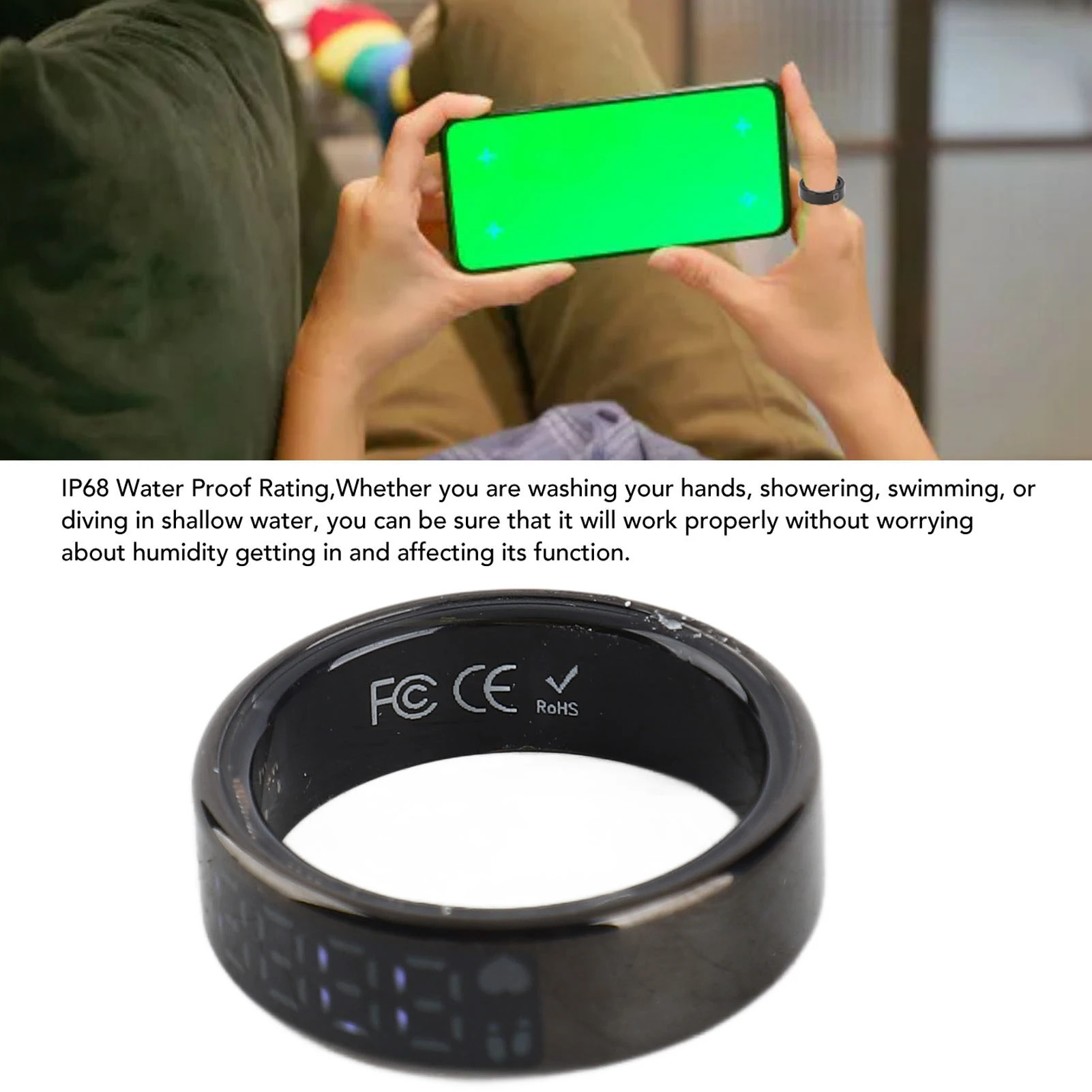 

Умное кольцо с сенсорным экраном дисплея IP68, нержавеющая сталь, несколько спортивных режимов, кольцо для фитнес-трекера, менеджер здоровья