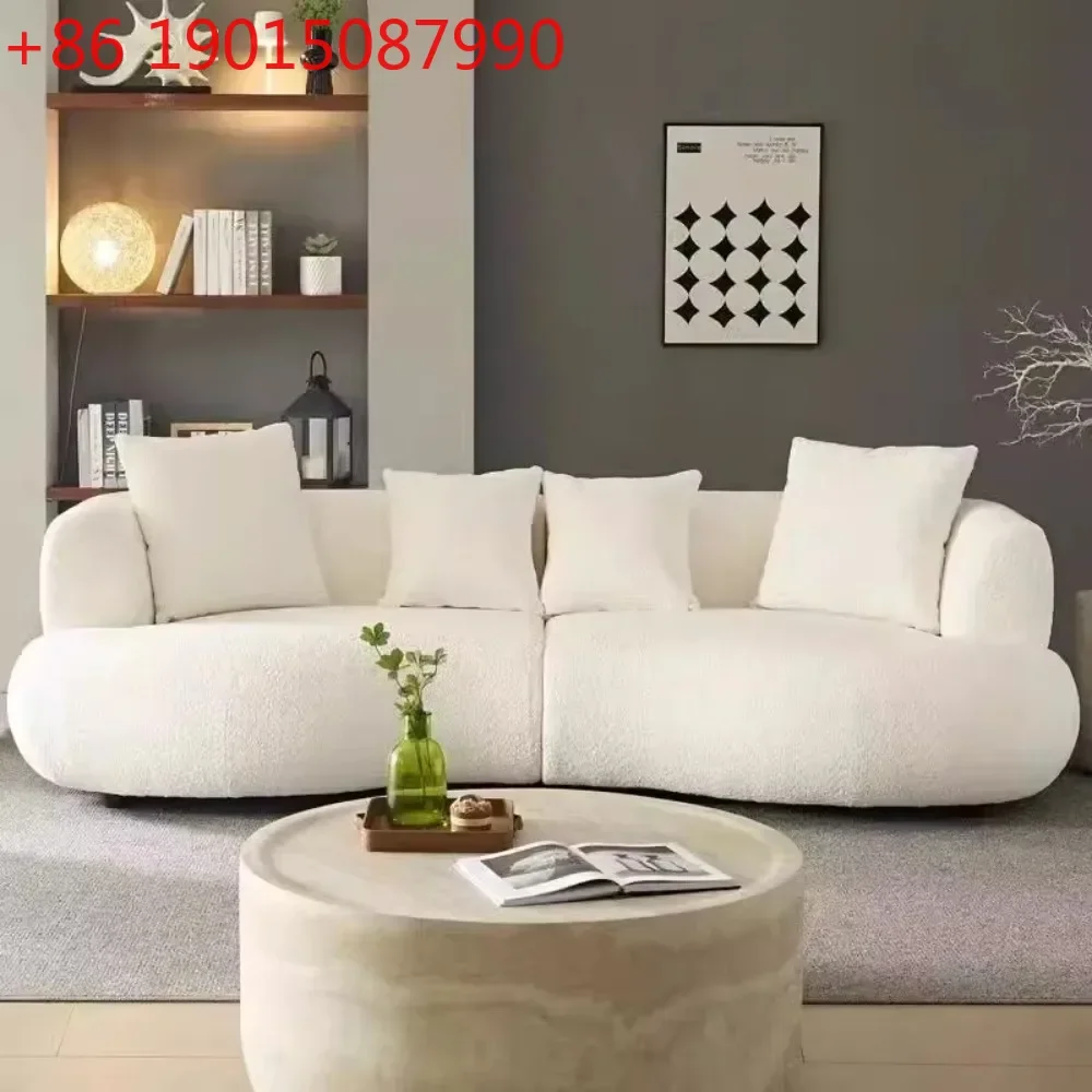 Sofá nórdico de felpa para sala de estar, sofá minimalista de lujo para apartamento pequeño, sofá seccional para adultos, muebles para el hogar