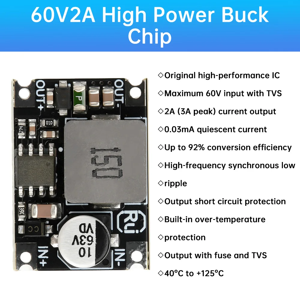 車の電力変換用のミニバックレギュレーターモジュール,DCからDC,60v,48v,36v,24vから12v,5v,3.3v dc 5 a