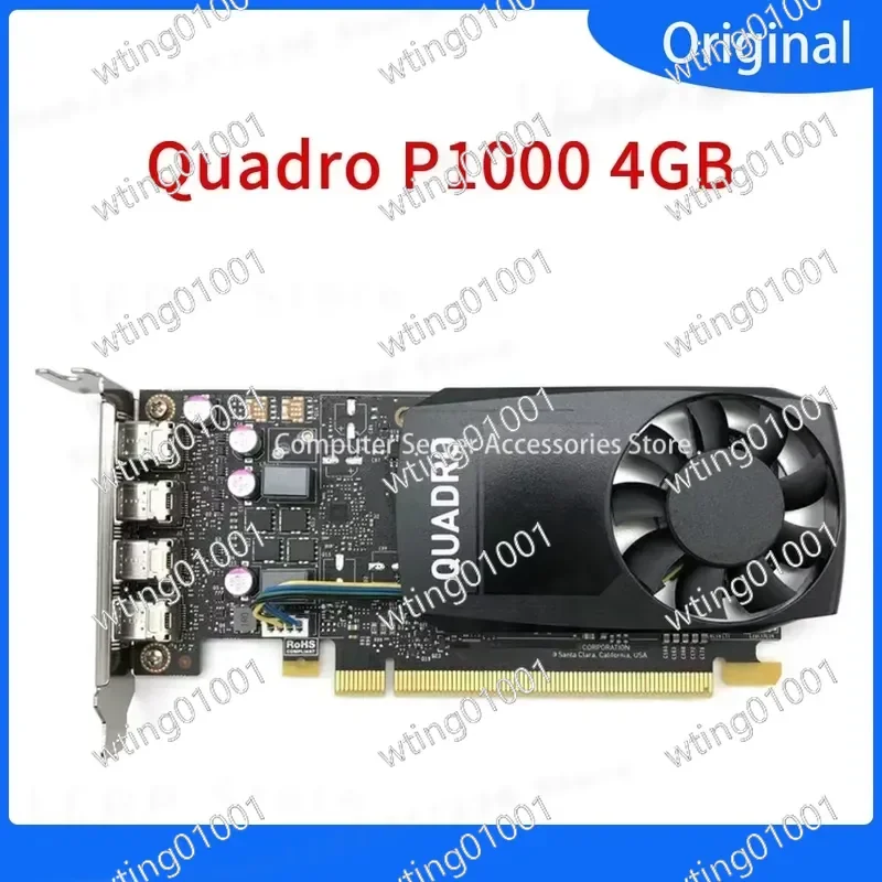 Original for Quadro P1000 4GB Professional Graphics Card Four Screen Multi Screen Stock Trading 3D Modeling Rendering 5K 47W