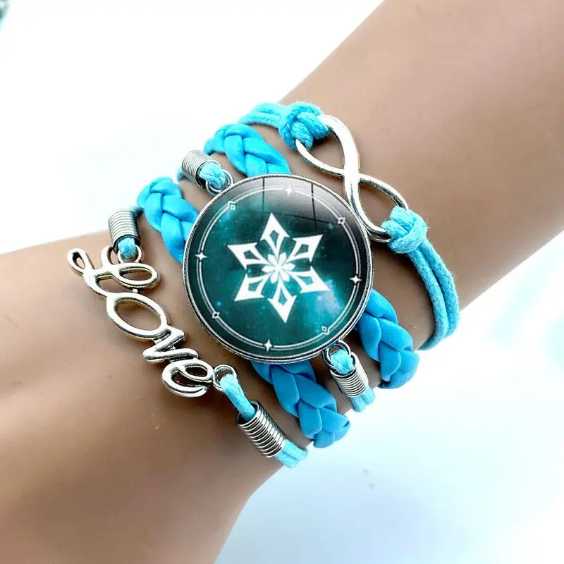 جينشين تأثير تأثيري سوار أنيمي 7 عناصر الحياكة اليدوية أساور عاشق هدايا عيد الميلاد #3