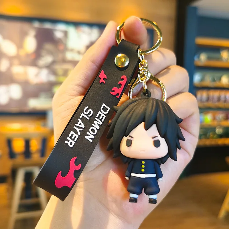 Anime Demon Slayer Kimetsu No Yaiba Rengoku Kyoujurou Action Figures Key Chain Q Version kawaii PVC Model Pendant Toy Gift