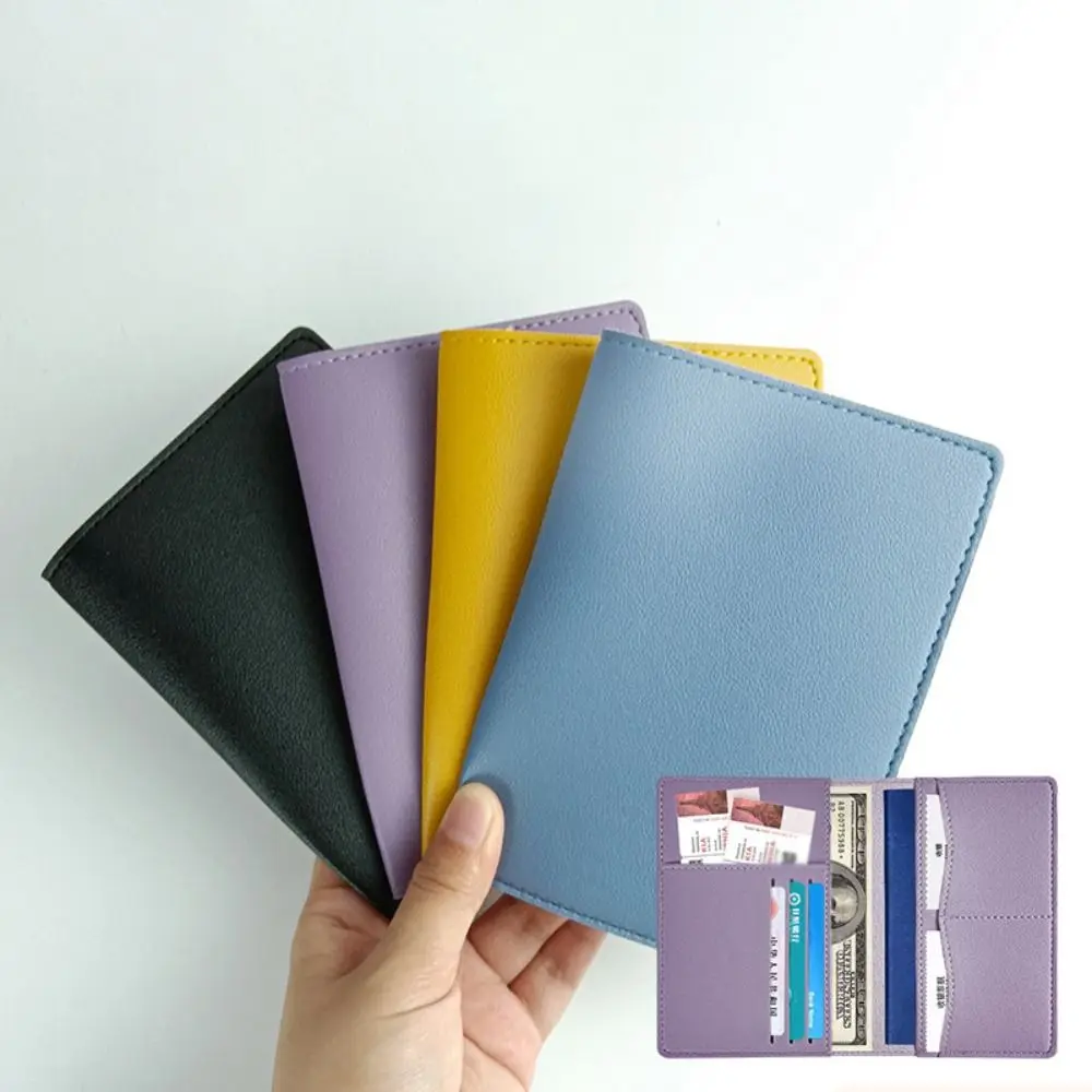 Couverture de passeport en PU de voyage, fentes pour cartes multiples, sac de passeport, porte-billets d'affaires, étui porte-passeport, accessoires de voyage