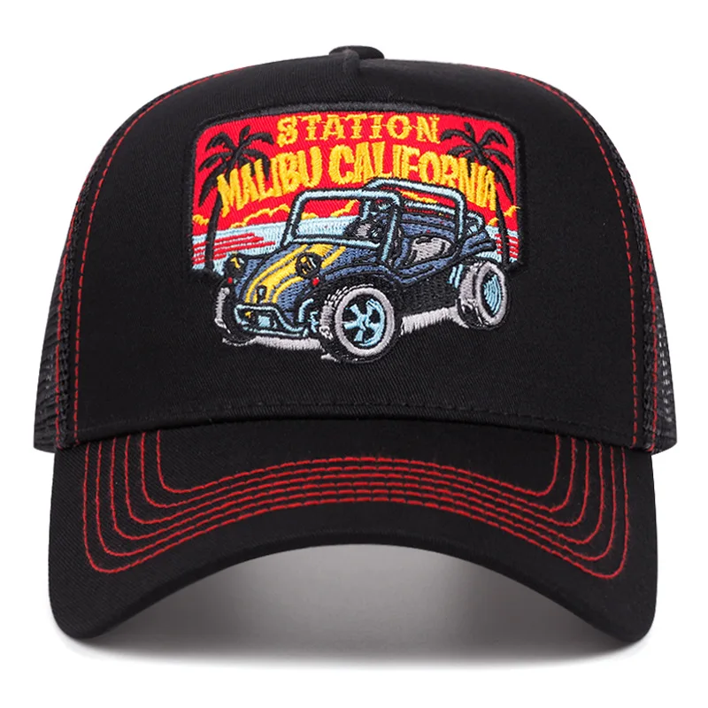 الفاخرة في الهواء الطلق للجنسين الصيف قبعة الصيد تنفس MeshTrucker قبعة الرجال النساء شاحنة كبيرة مطرزة Snapback قبعة الشمس أبي قبعة