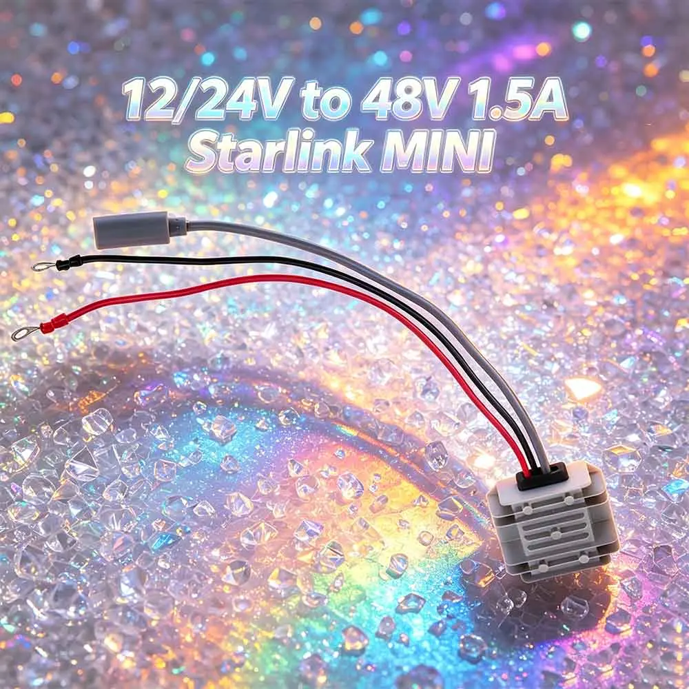 12V/24V to 48V 1.5A M to F 3-20m DC power boost converter For Starlink MINI with terminal block to DC female+extension cable DC