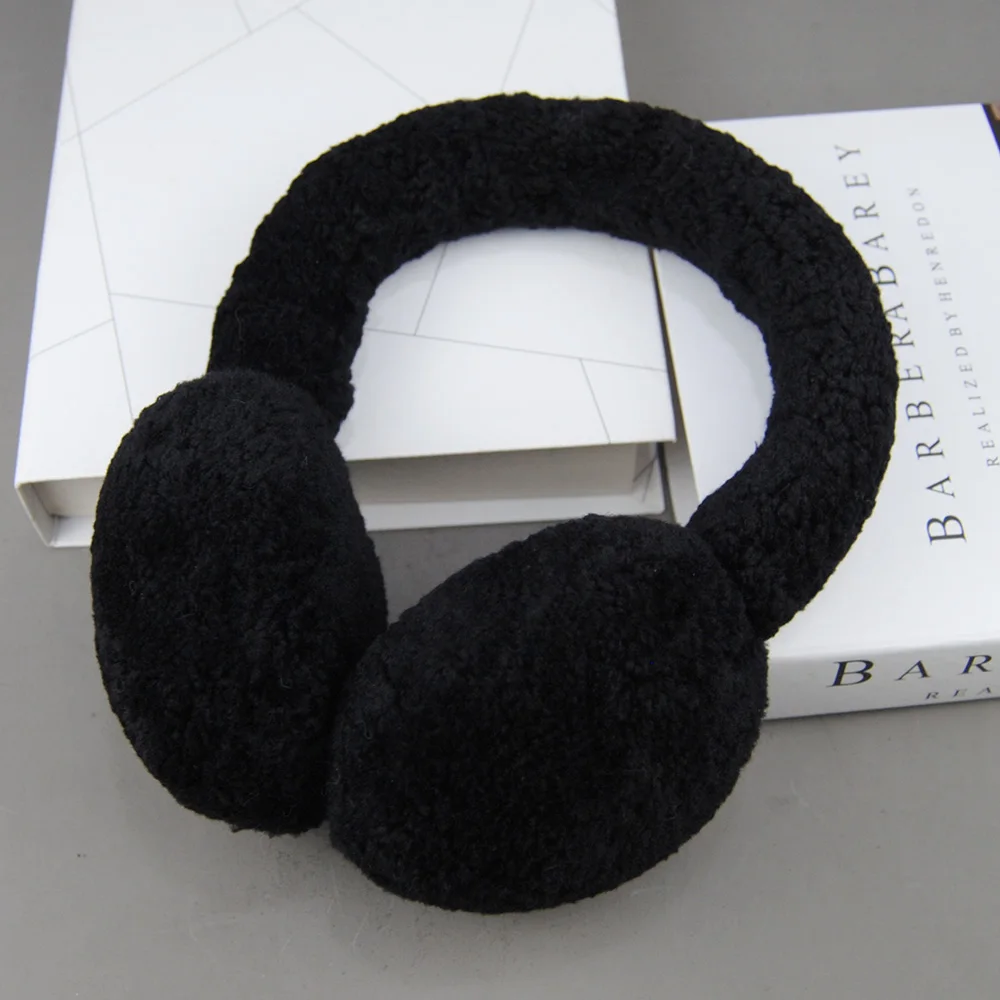 الطبيعية 100% ريكس جزيئات جلد الغنم غطاء للأذنين النساء أزياء الرجال الشتاء الدافئ الفراء الحقيقي غطاء للأذنين الأطفال غطاء للأذنين لفتاة الأذن #3