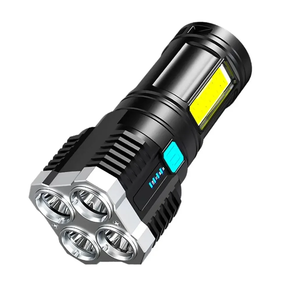 4 Core Led Bright Flashlight COB Side Light Outdoor Portable Home USB Rechargeable Camping Fishing Adventure Torch Light