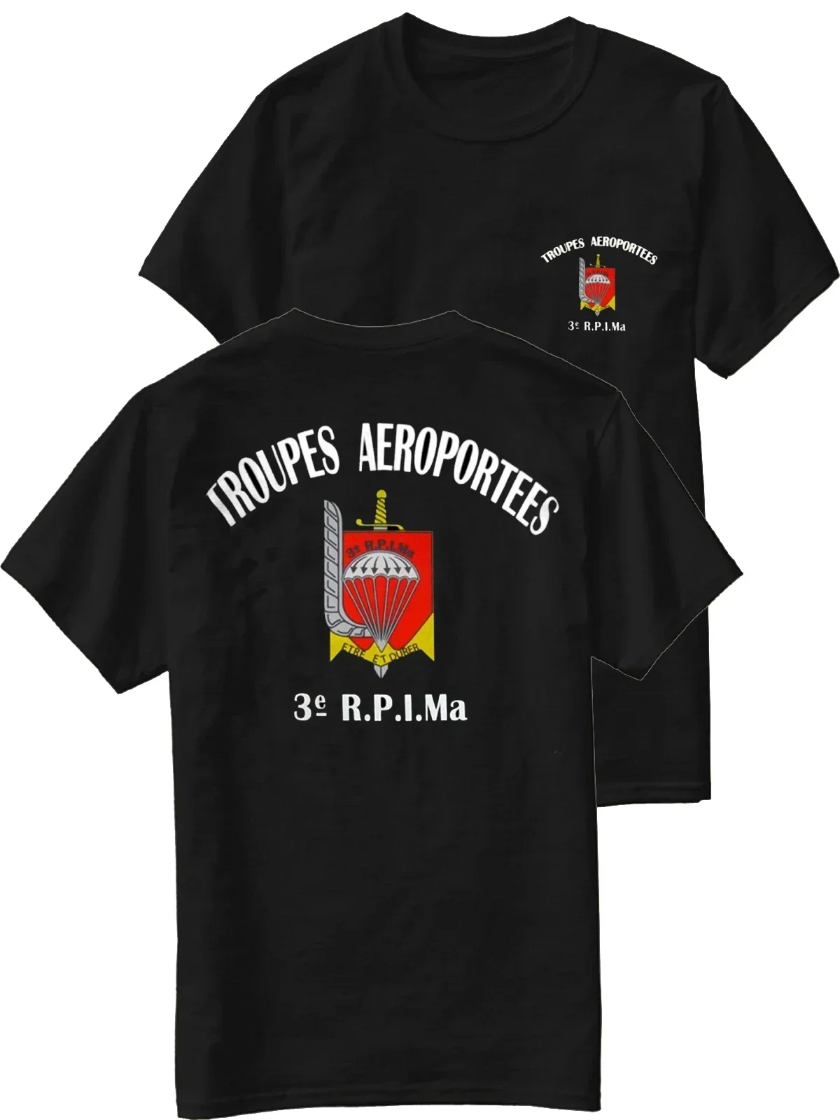 French Army 3rd Marine Infantry Parachute Regiment Airborne T-Shirt  100% Cotton Short Sleeve O-Neck Summer Casual Mens T-shirt