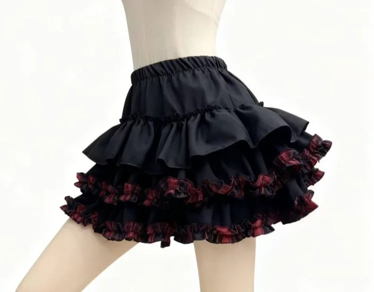 

Повседневные мини-юбки в стиле Harajuku Y2K для женщин: милые, кавайные, в стиле Лолита, с винтажным кружевом и оборками