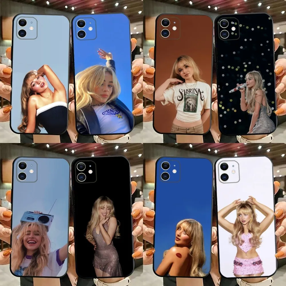 

Singer S-Sabrina C-CarpenterS Phone Case For iPhone 15,14,13,12,11,Plus,Pro Max,XS,X,XR,SE,Mini,8,7 Soft Silicone Black Cover