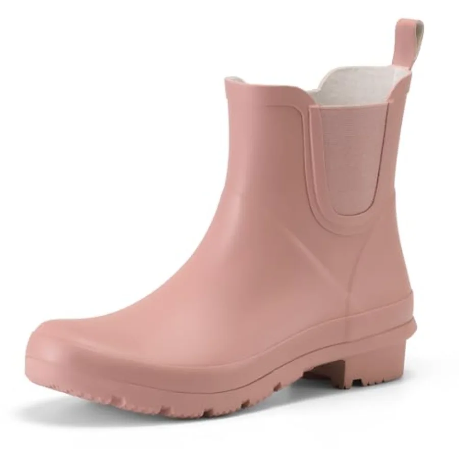 

HISEA Short Rain Boots for Women Waterproof, Women's Ankle Rubber Boot for Garden Farm Lightweight Fashion