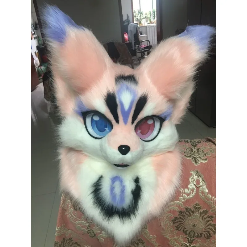 

Long Fur Husky Dog Fox Mascot Party Halloween Fur Cosplay (Head) Mascot