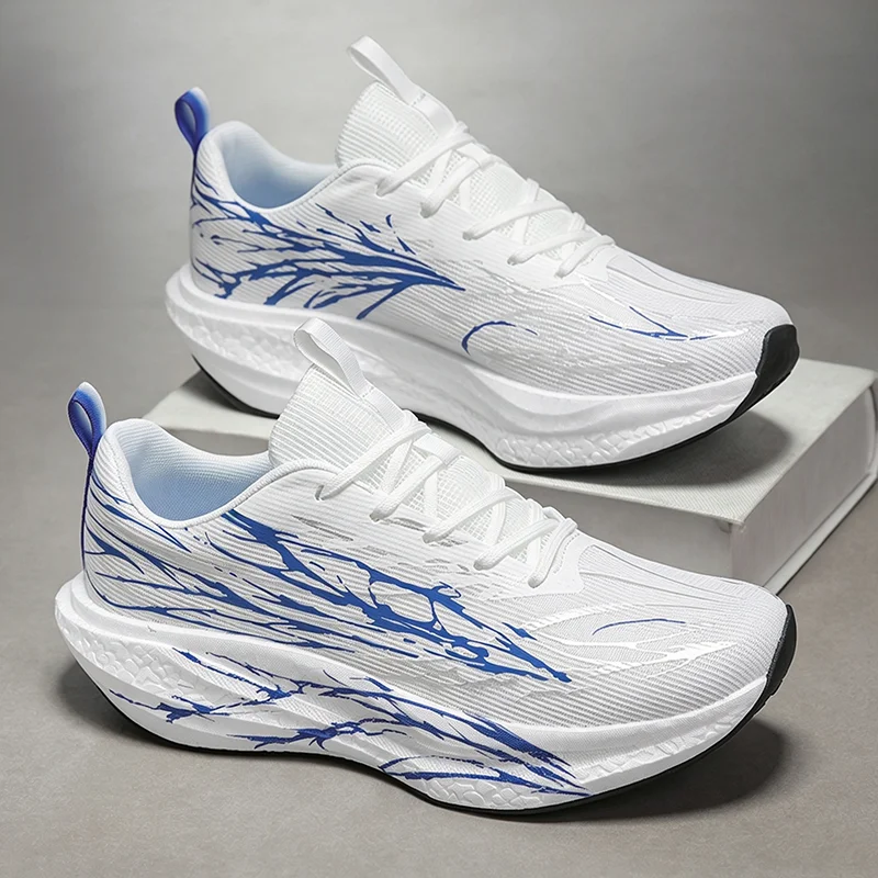 Men'S Marathon Running Shoes Women'S Carbon Board Walking Running Sneakers Carbon Board Air Cushion Breathable And Lightweight