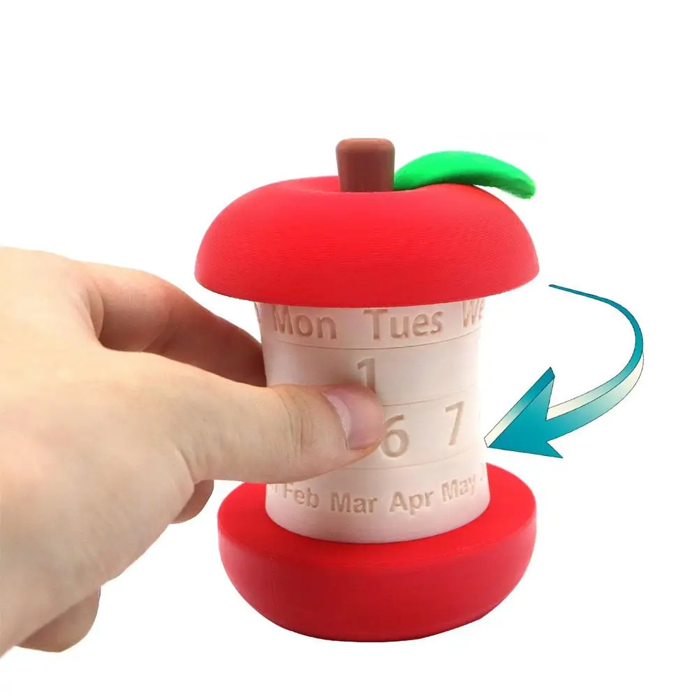 

Creative Apple Calendar Perpetual Rotating Design For Desk Decor Office Home Christmas Gift Decoration