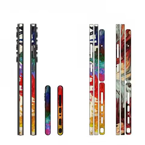 2PCS Colorful Phone Side Sticker Frame Film For SAMSUNG Galaxy S24 Ultra S23 S22 Ultra S22+ A14 Matte Edge Protector Skin Wrap