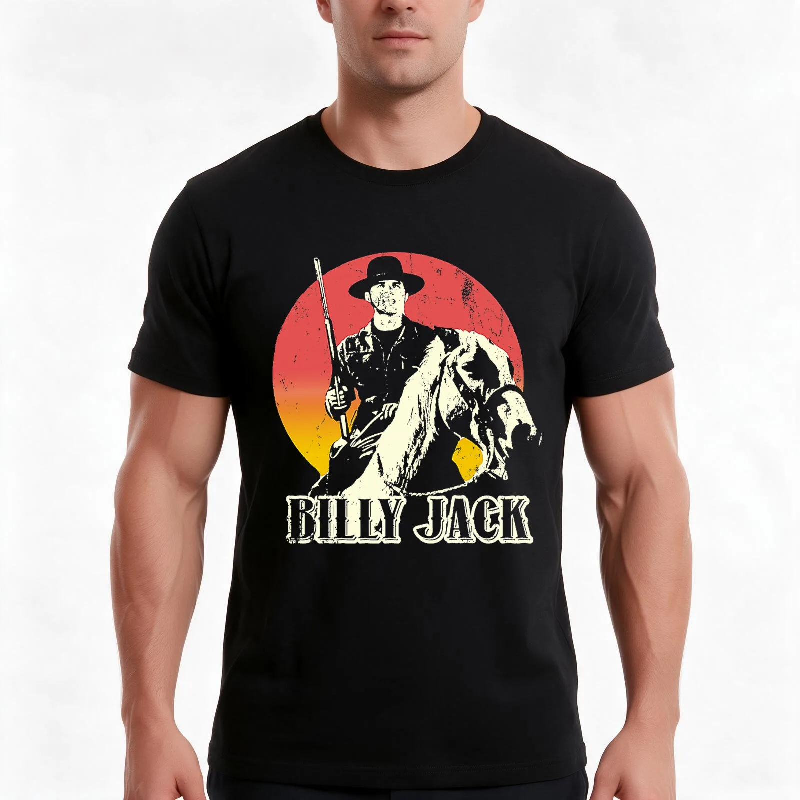 Billy Jackk Shirt T-Shirt, Summer Casual Cotton Tee, Oversized Streetwear Tops, Vintage Graphic Print, Loose Fit Short Sleeve