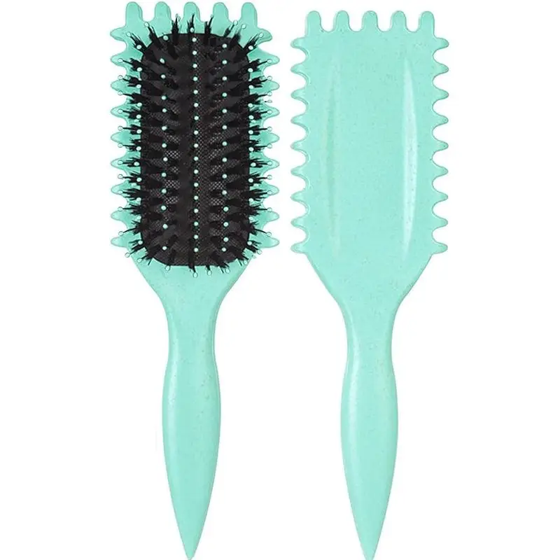 Curl Defining Brush - Newest Boar Bristle Styling Brush for Curly Hair, Shapes & Defines Curls (Green, 1PCS) hj