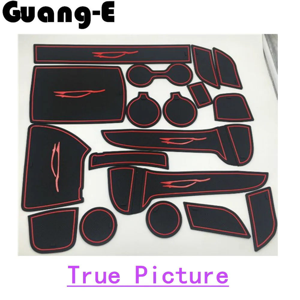 Car Groove Gate Slot Armrest Storage Rubber Non-Slip Mats Mat Inner Stick Door Pad/Cup 18pcs For Kia Sportage KX5 2016 2017 2018