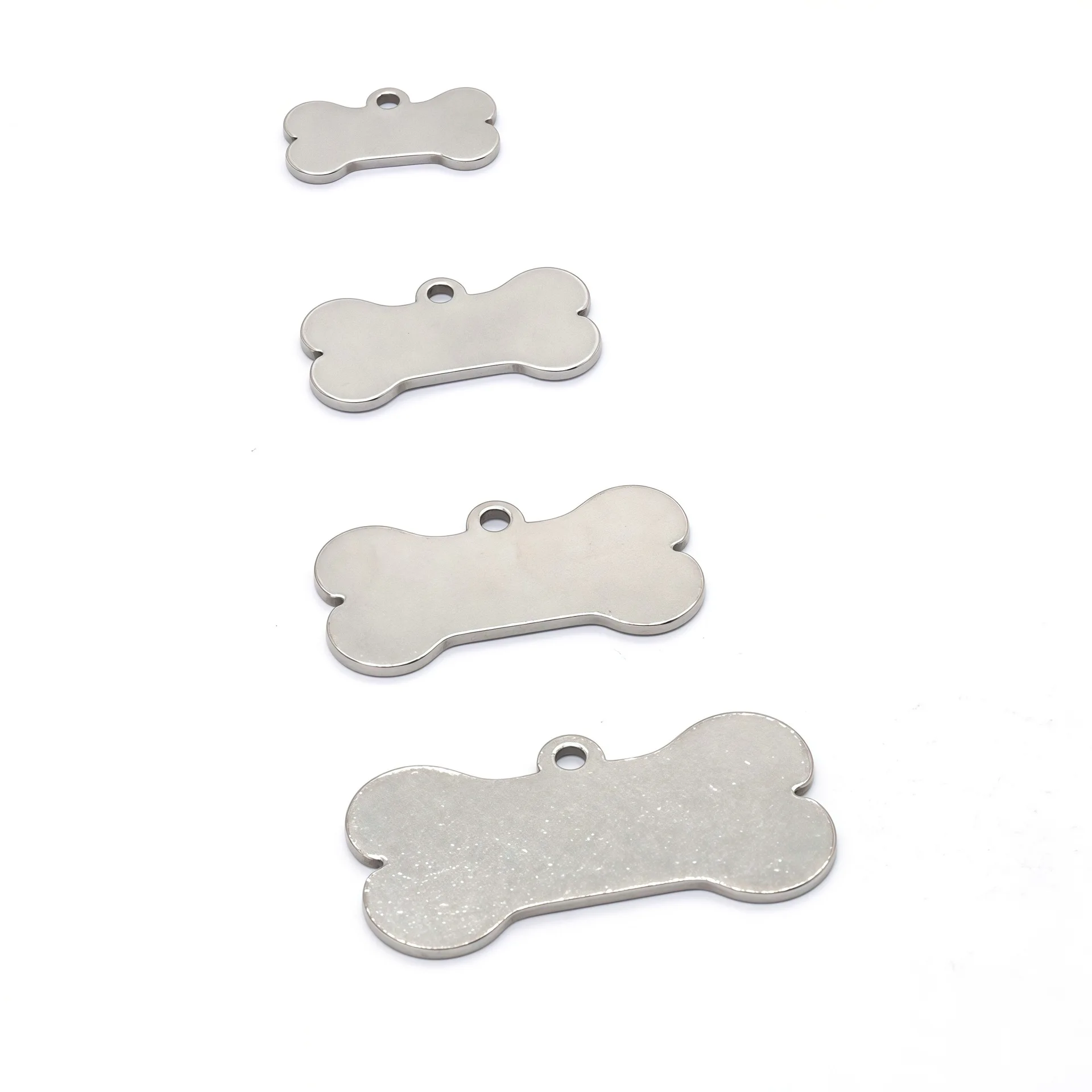 10Pcs/Lot Stainless Steel Bone Shaped Pet ID Tags Blank Engravable Anti-lost Dog Cat Name Tags DIY Jewelry Accessories