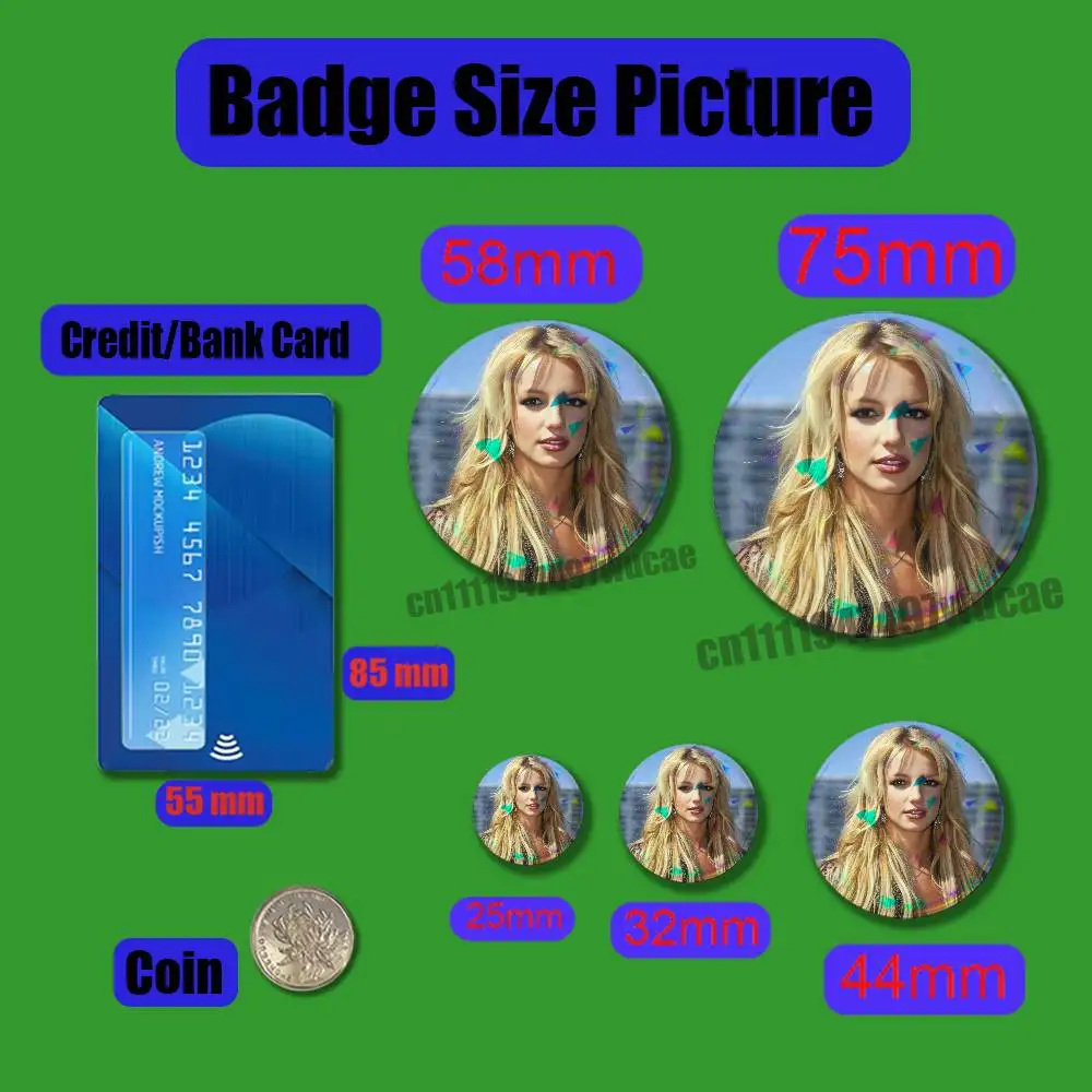 For Singer B-Britney Spears Emblem Case Custom Pin Insignia Badge Ornament Brooch Button Laser Film