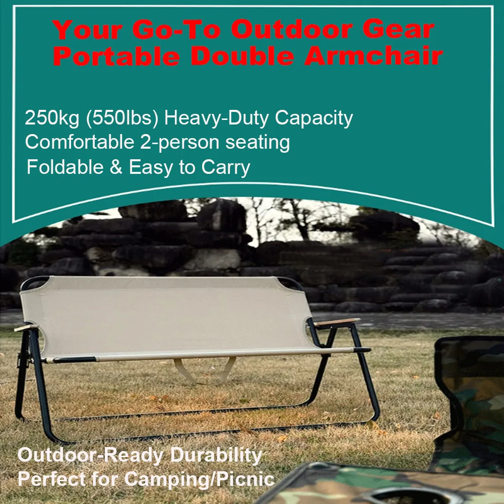 

Складной 2-местный стул для кемпинга на открытом воздухе-портативный стул с двойной спинкой для пикника, двора, балкона, ленивого дивана для аренды дома