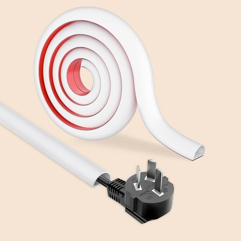 1pc 1/3/5M Floor Cord Cover Self-adhesive Flexible Electrical Conduit Cable Protectors Cords Sleeves Home Wiring Accessory ﻿