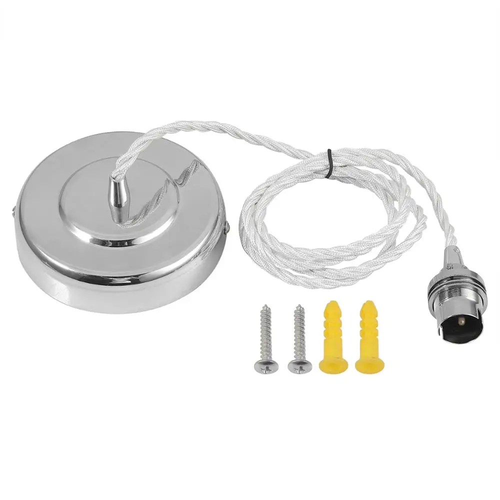 Neoteck 220-240V Retro Vintage Edison B22 Aluminum Shell Base Lamp Bulb Holder Lighting Socket For Ceiling Light Adaptor Rope