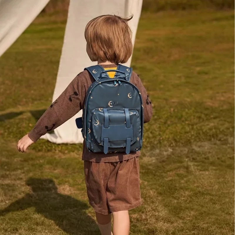 PU waterproof dual-shoulder bag - small children's travel backpack for boys and girls, kindergarten schoolbag