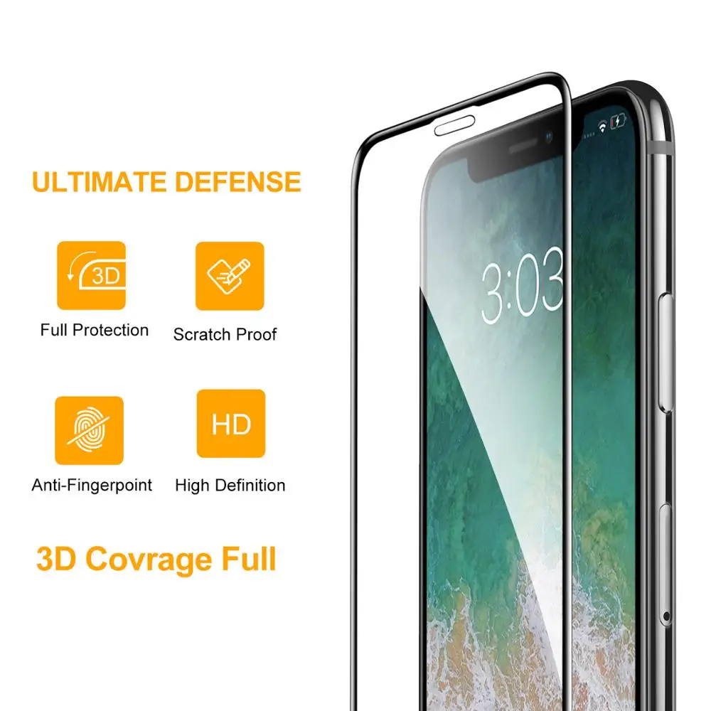 SmartDevil Screen Protector For iPhone 11 13 Pro Max 9H Tempered Glass Film for 12/12 mini/12 Pro Max XR Xs Max Clear Full Cover