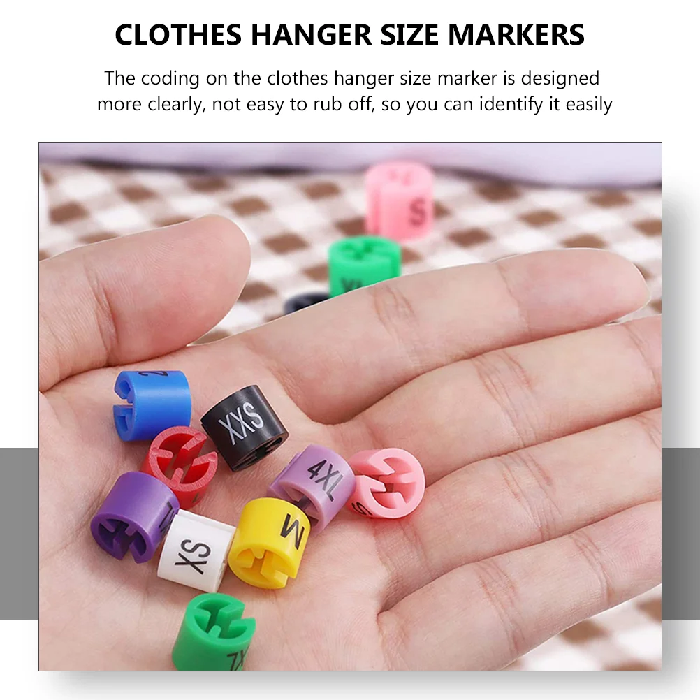 180Pcs Plastic Clothes Hanger Size Markers Color-Coding Hanger Sizes Marker Kits