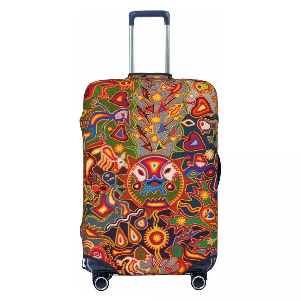 Mexico Art Huichol Print Luggage Protective Dust Covers Elastic Waterproof 18-32inch Suitcase Cover Travel Accessories