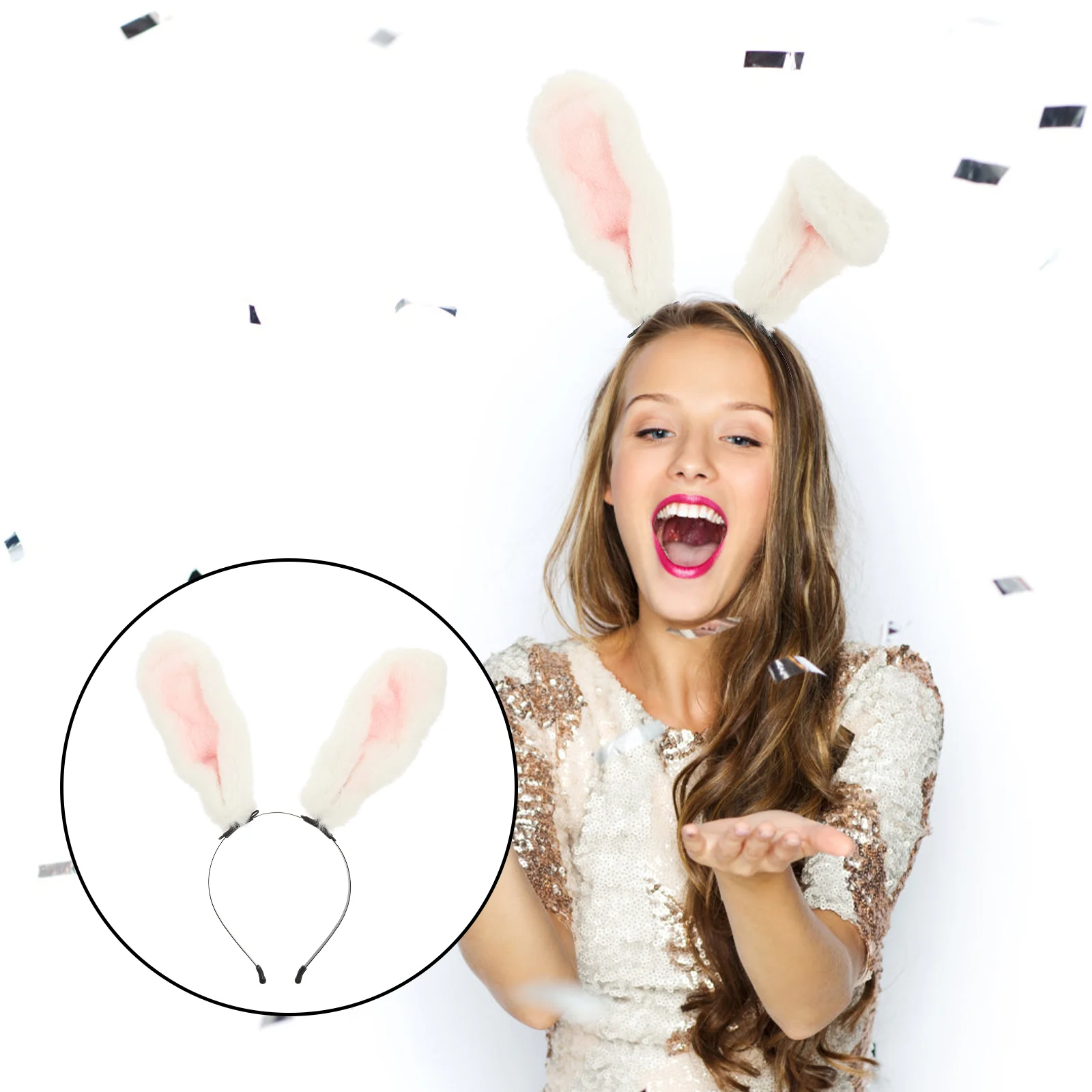 

Animal Ear Headband Rabbit Ears Halloween Lovely Headbands Headdress Hairpin Headwear Plush Bunny Party Costume Hoops