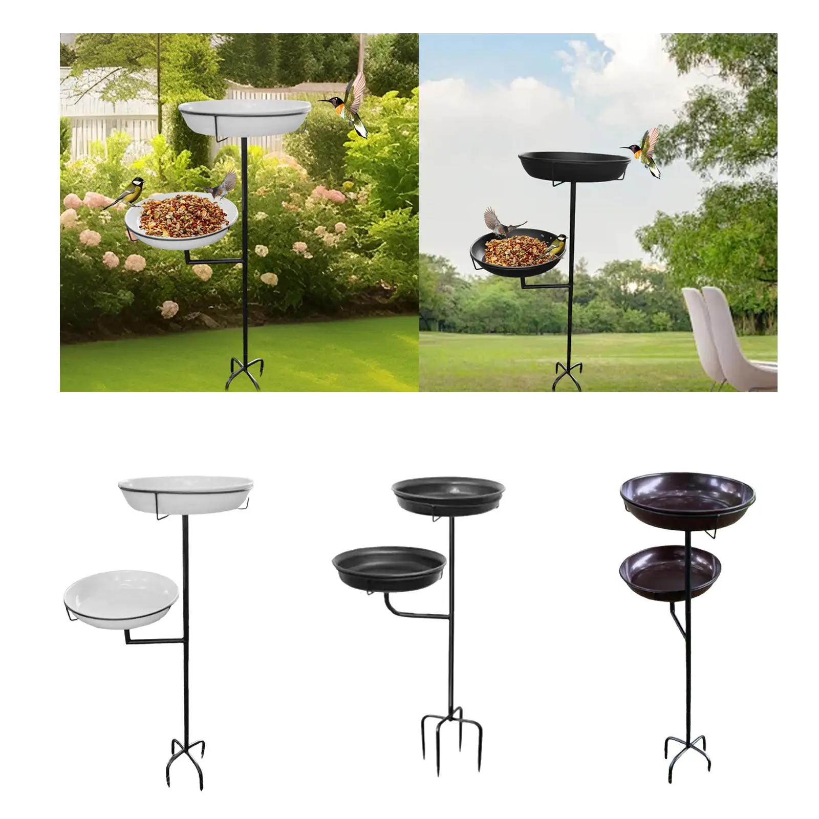 

Bird Bath Feeder Bowl Feeding Station Sturdy Attracting Birds Stand Birdfeeder Birdbath for Yard Outside Porch Courtyard Balcony
