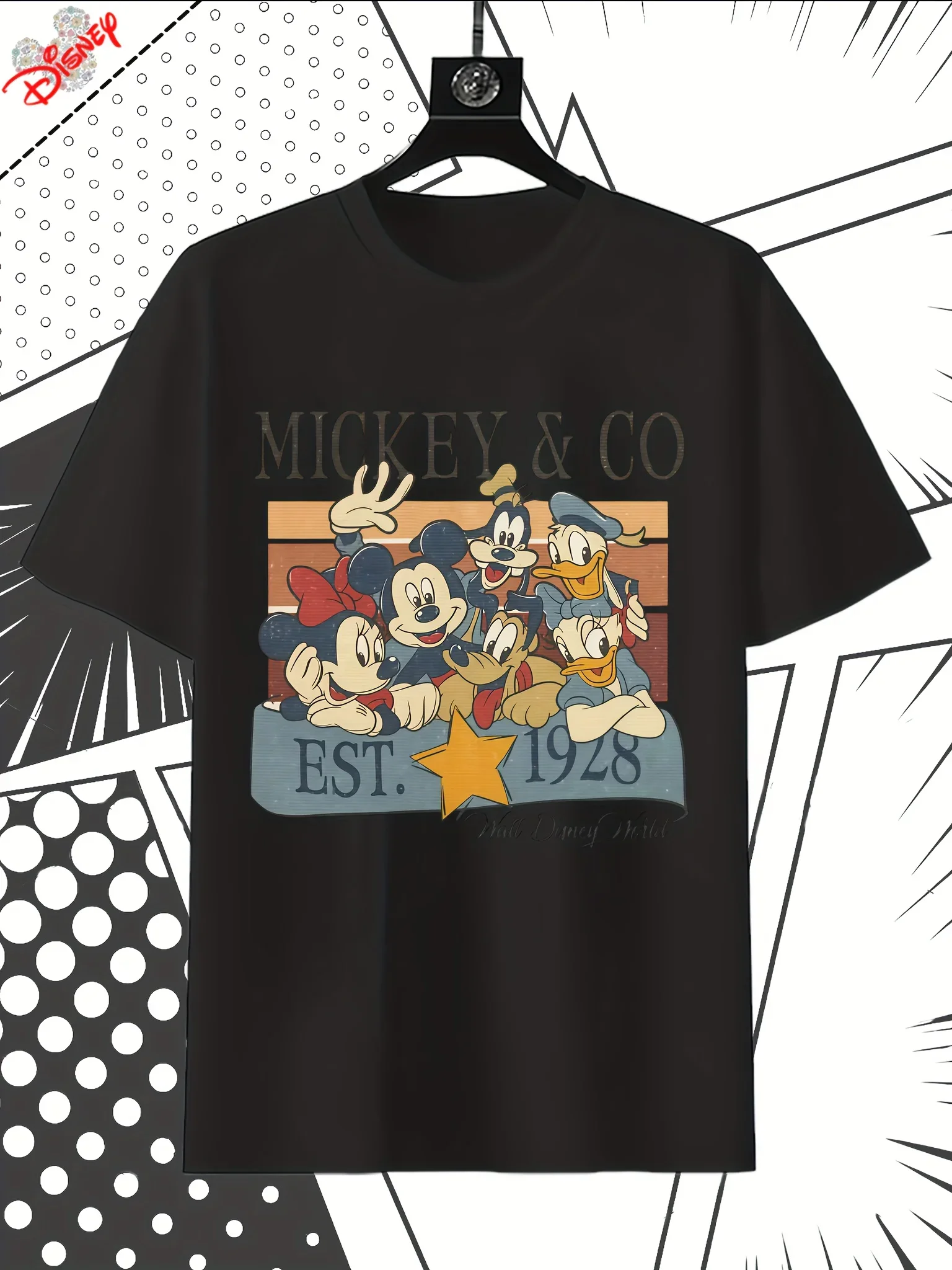ديزني تي شيرت الوالدين والطفل الرجال قصيرة الأكمام ميكي أصدقاء سلسلة فضفاضة تنفس تي شيرت للرجال والنساء عادية المحملة القمم