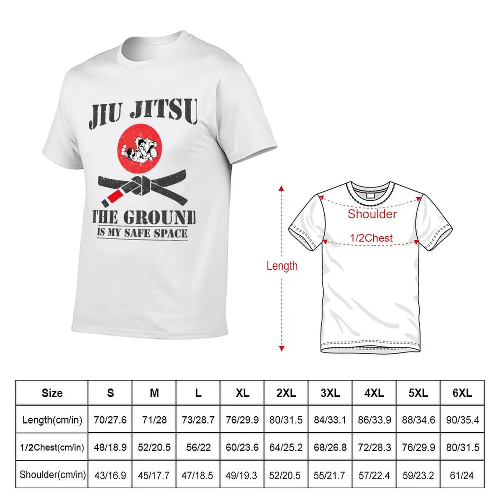 The Ground Is My Safe Space - Funny Bjj Brazilian Jiu Jitsu Grappling T-Shirt t shirts for man pack white T-Shirt