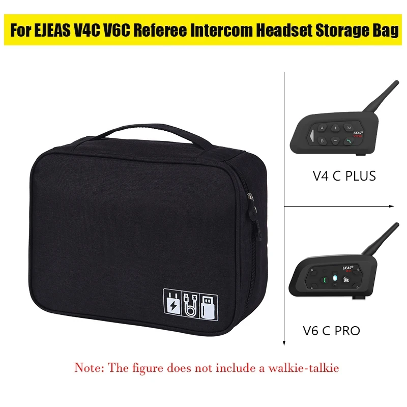 EJEAS V6 Pro/V4 arbitre interphone casque sac de rangement USB ligne de données chargeur prise sac de rangement étanche voyage cosmétique organisateur