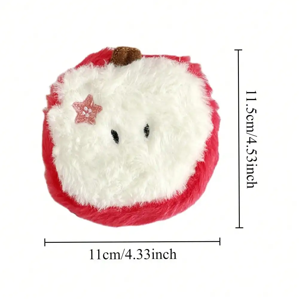1/2 قطعة Kawaii الكرتون البسيطة التفاح أفخم صفر محفظة فتاة لطيف أفخم عملة المحفظة مفتاح حقيبة التخزين عطلة هدايا الحفلات
