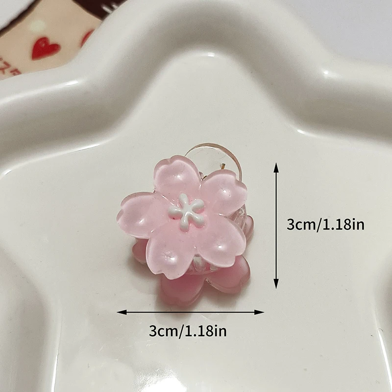 Mini Jelly Cherry Blossom Claw Clip para Crianças, Sweet Baby Hairpins, Crianças Hair Clips, Princess Headwear, Girls Hair Accessories