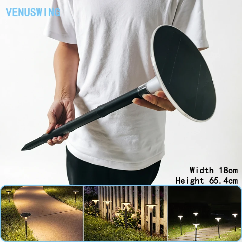 80LED Solar Lights Super Bright Solar Lawn Lamp Outdoor Round Solar Lights Waterproof Ring Pathway Lamp for Backyard Walkwaya