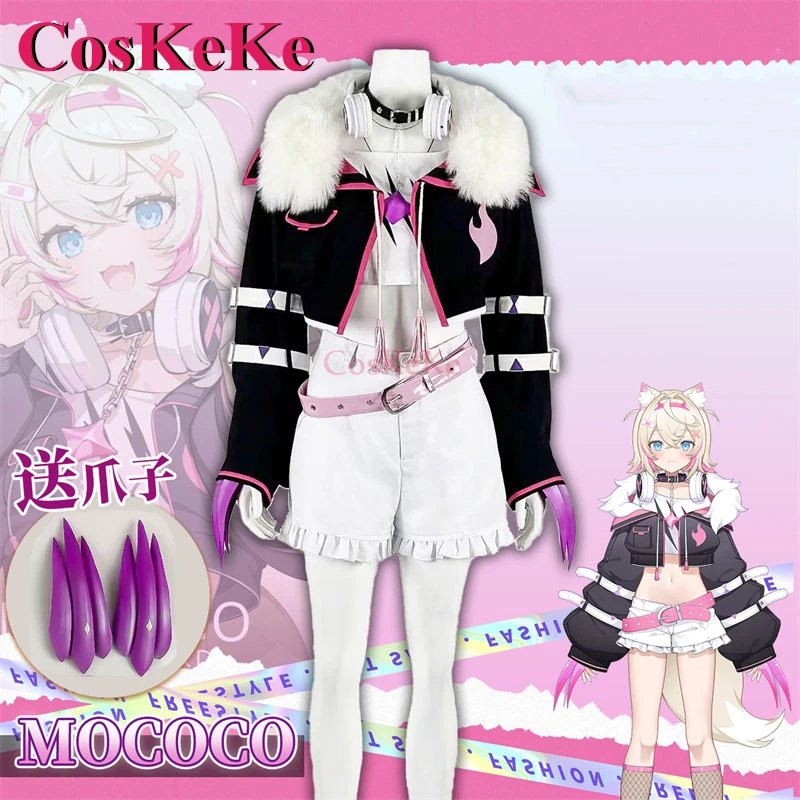 CosKeKe Mococo Abyssgard Cosplay Anime VTuber Hololive EN Costume Sweet Lovely Daily Outfit Halloween Party Role Play Clothing