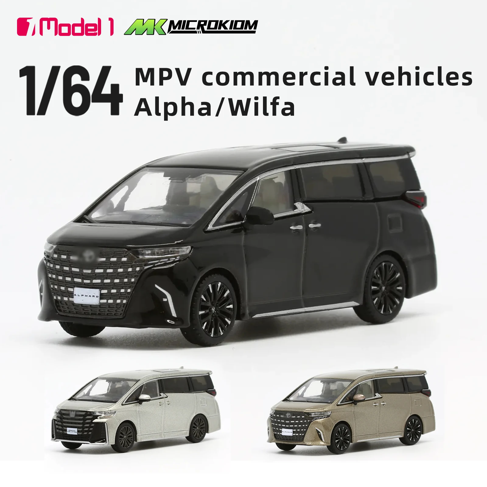 Model 1 Alloy MPV Commercial Vehicle 1/64 Alpha Wilfa Alloy Car Model