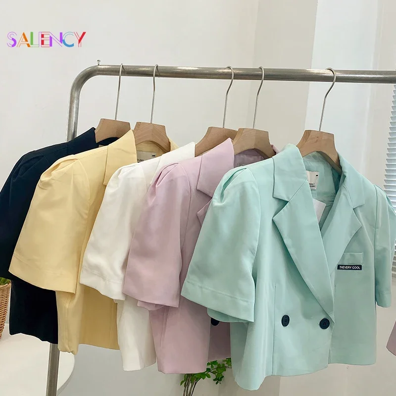 Set Streetwear Jepang Wanita Kerah V Seragam Lengan Pendek Blazer dan Rok Berlipat Mahasiswa Gaya Kuliah Set Pakaian 2 Potong