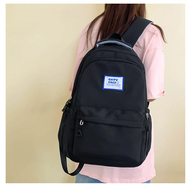 simple backpack junior high school bags for teenage girls bookbag female lightweight travel back to bag