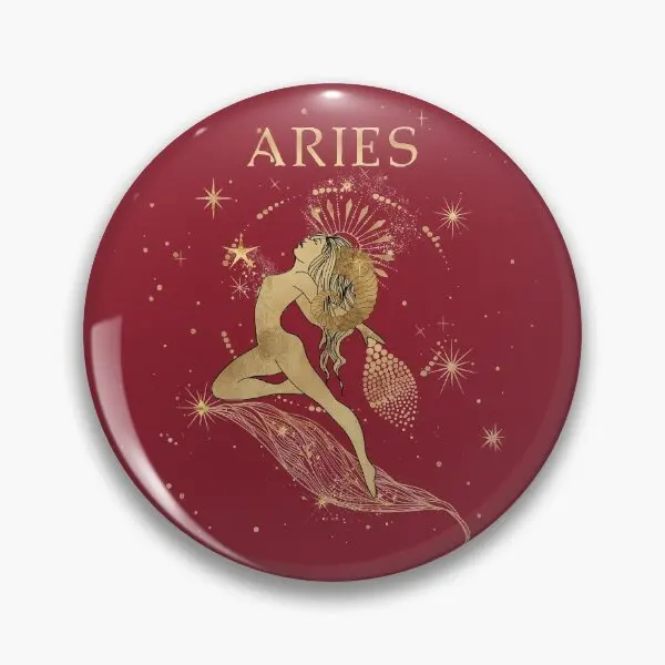 Aries Zodiac Woman  Soft Button Pin Fashion Women Cute Gift Lapel Pin Cartoon Hat Metal Creative Funny Clothes Lover Brooch