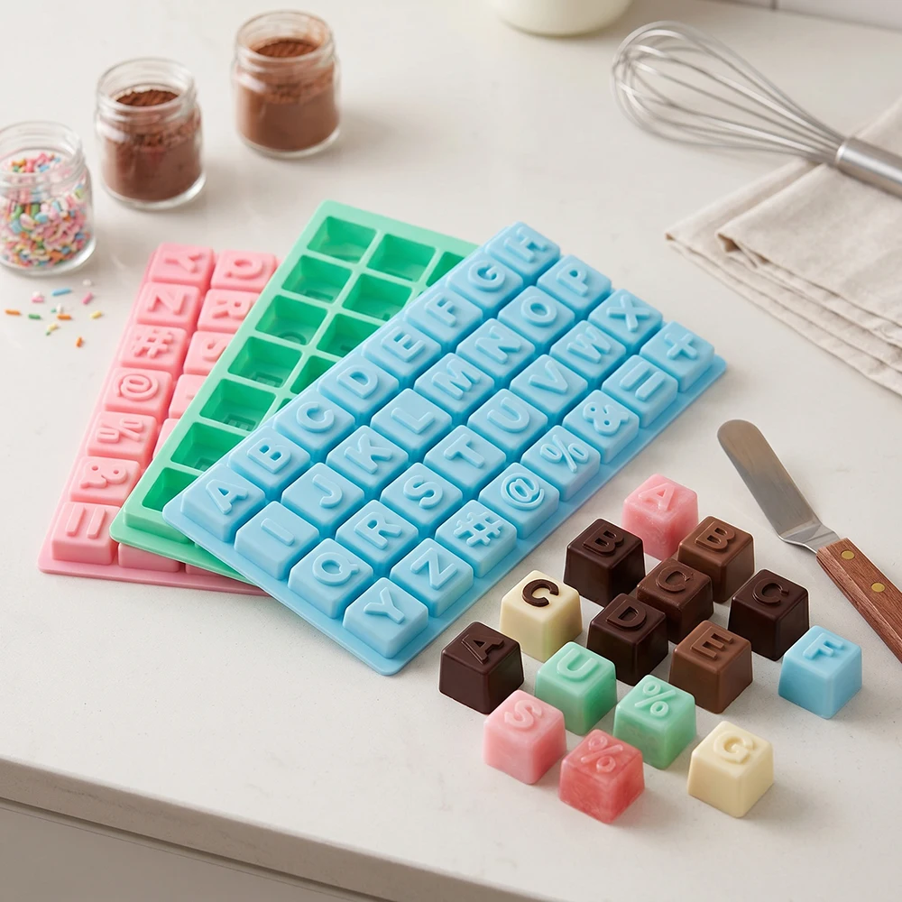 Large keyboard letter chocolate cake silicone mold DIY candy pudding dessert baking cake decoration ice tray