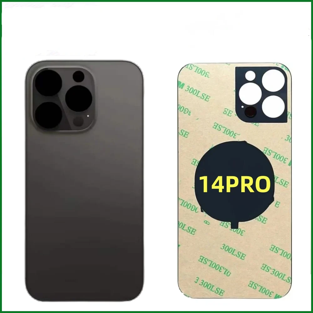 Back Glass+3M glue For IPhone14 Pro-14 Pro Max Back Cover Glass Fast Replacement Housing Battery Cover Big Hole Rear Glass